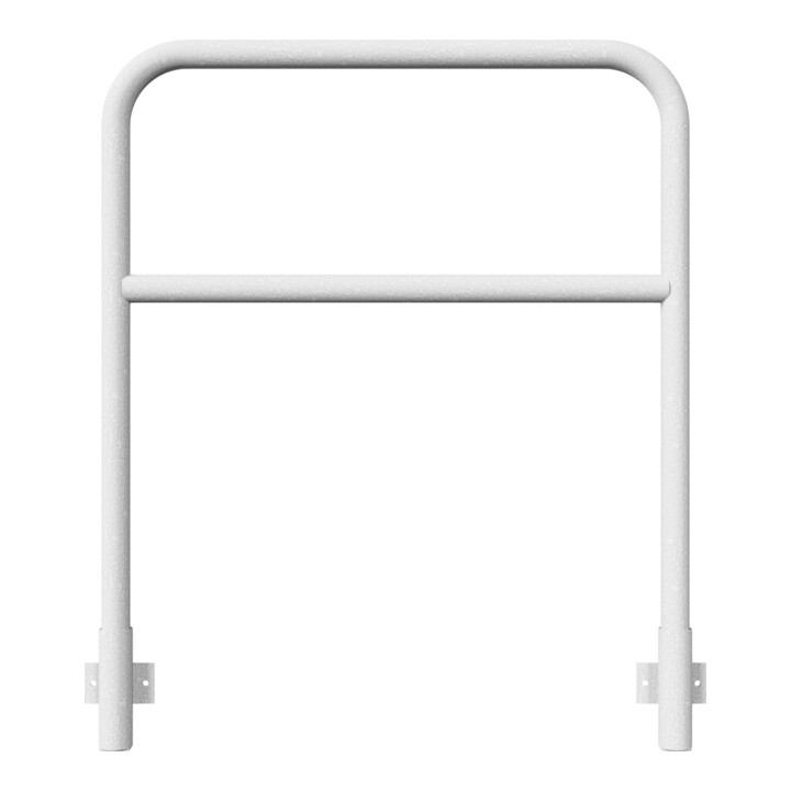 Schake Abweisebügel aus Stahlrohr Ø48mm Breite: 1000mm, Höhe: 1200 mm + Querholm, für Wandmontage, inkl. 2 Bodenhülsen 443.15W