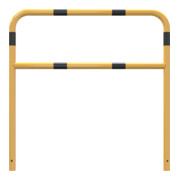 Schake Abweisebügel aus Stahlrohr Ø48mm Breite: 1200mm, Höhe: 1200 mm + Querholm, beschichtet, gelb / schwarz