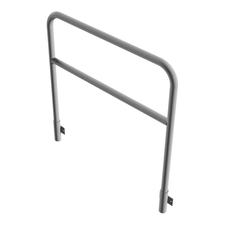 Schake Abweisebügel aus Stahlrohr Ø48mm Breite: 1200mm, Höhe: 1200 mm + Querholm, für Wandmontage, inkl. 2 Bodenhülsen 443.15W