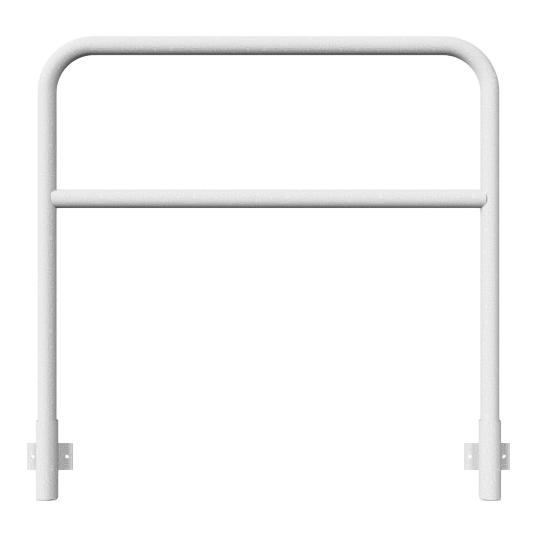 Schake Abweisebügel aus Stahlrohr Ø48mm Breite: 1200mm, Höhe: 1200 mm + Querholm, für Wandmontage, inkl. 2 Bodenhülsen 443.15W