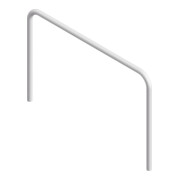 Schake Abweisebügel aus Stahlrohr Ø48mm x 2,5 mm Breite: 1500 mm, Höhe: 1000 mm ohne Querholm, zum Einbetonieren-3