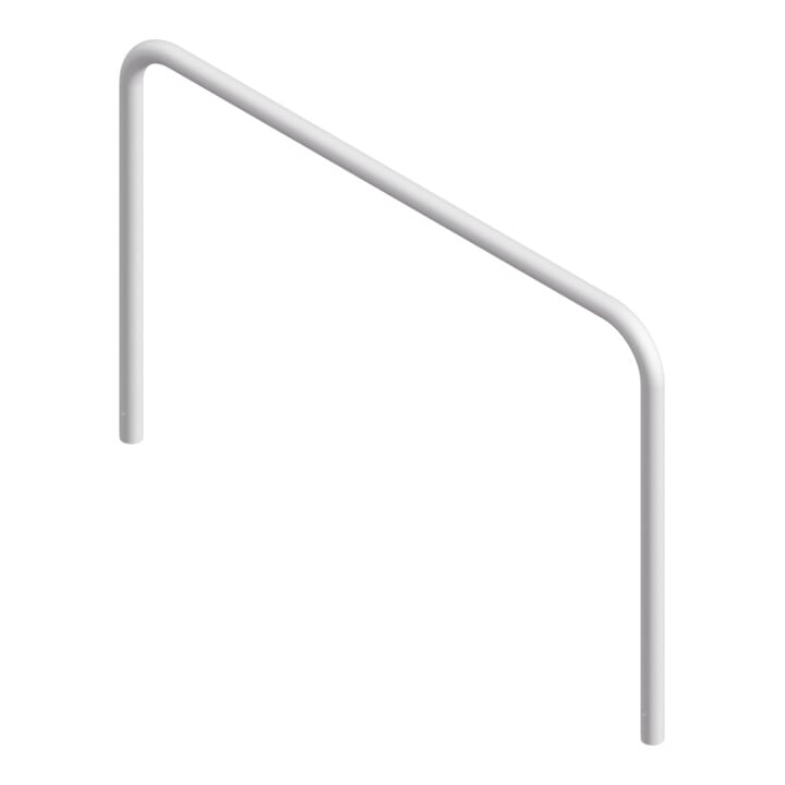 Schake Abweisebügel aus Stahlrohr Ø48mm x 2,5 mm Breite: 1500 mm, Höhe: 1000 mm ohne Querholm, zum Einbetonieren