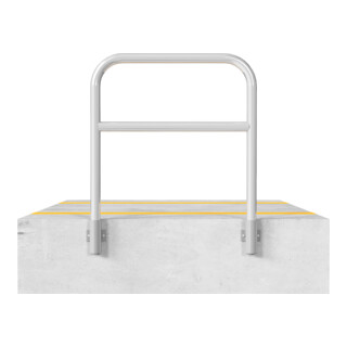 Schake Abweisebügel aus Stahlrohr Ø60mm Breite: 1200mm, Höhe: 1200 mm + Querholm, für Wandmontage, inkl. 2 Bodenhülsen 460.15W