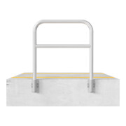 Schake Abweisebügel aus Stahlrohr Ø60mm Breite: 1200mm, Höhe: 1200 mm + Querholm, für Wandmontage, inkl. 2 Bodenhülsen 460.15W