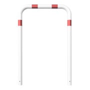 Schake Abweisebügel aus Stahlrohr Ø76mm Breite: 1000mm, Höhe: 1500 mm ohne Querholm, weiß / rot-5