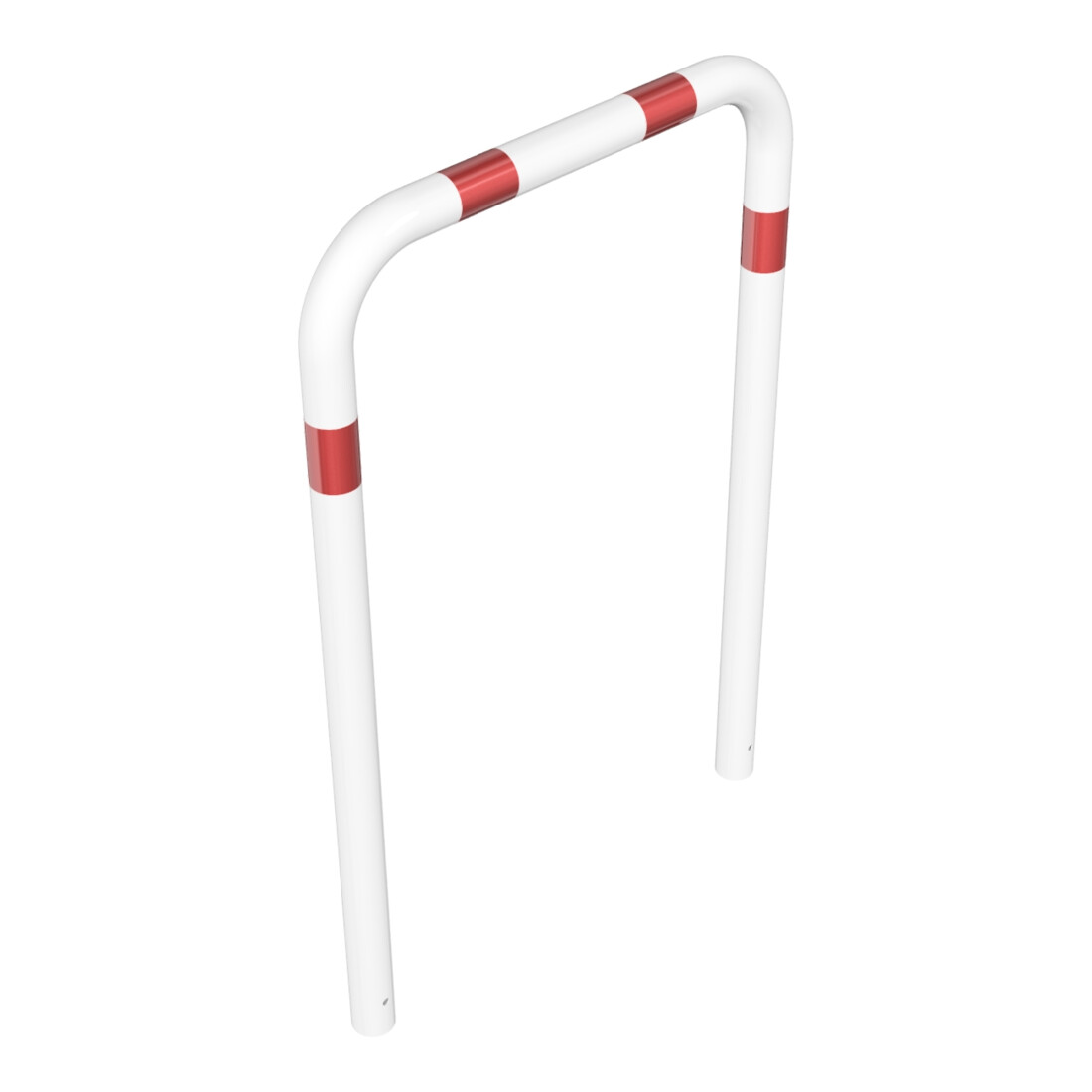 Schake Abweisebügel aus Stahlrohr Ø76mm Breite: 1000mm, Höhe: 1500 mm ohne Querholm, weiß / rot