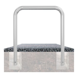 Schake Abweisebügel aus Stahlrohr Ø76mm Breite: 2000mm, Höhe: 1500 mm ohne Querholm, weiß / rot