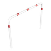 Schake Abweisebügel aus Stahlrohr Ø76mm Breite: 2000mm, Höhe: 1500 mm ohne Querholm, weiß / rot-5