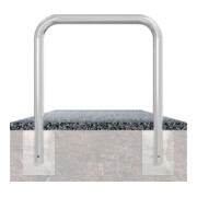 Schake Abweisebügel aus Stahlrohr Ø76mm Breite: 2500mm, Höhe: 1500 mm ohne Querholm, weiß / rot