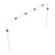 Schake Abweisebügel aus Stahlrohr Ø76mm Breite: 2500mm, Höhe: 1500 mm ohne Querholm, weiß / rot-5