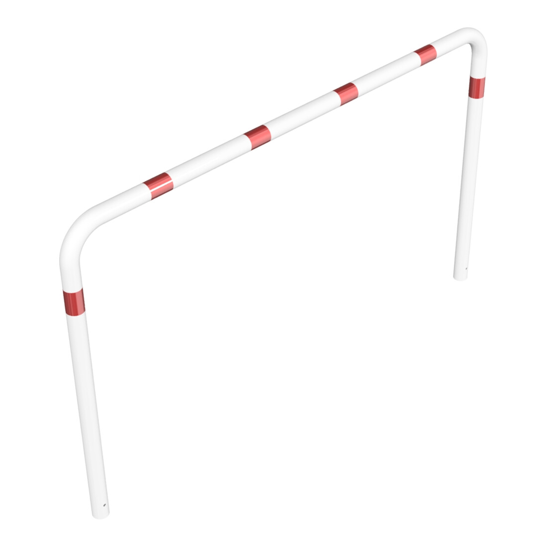 Schake Abweisebügel aus Stahlrohr Ø76mm Breite: 2500mm, Höhe: 1500 mm ohne Querholm, weiß / rot