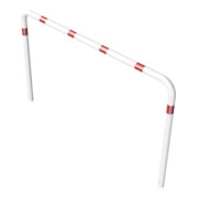 Schake Abweisebügel aus Stahlrohr Ø76mm Breite: 2500mm, Höhe: 1500 mm ohne Querholm, weiß / rot-5