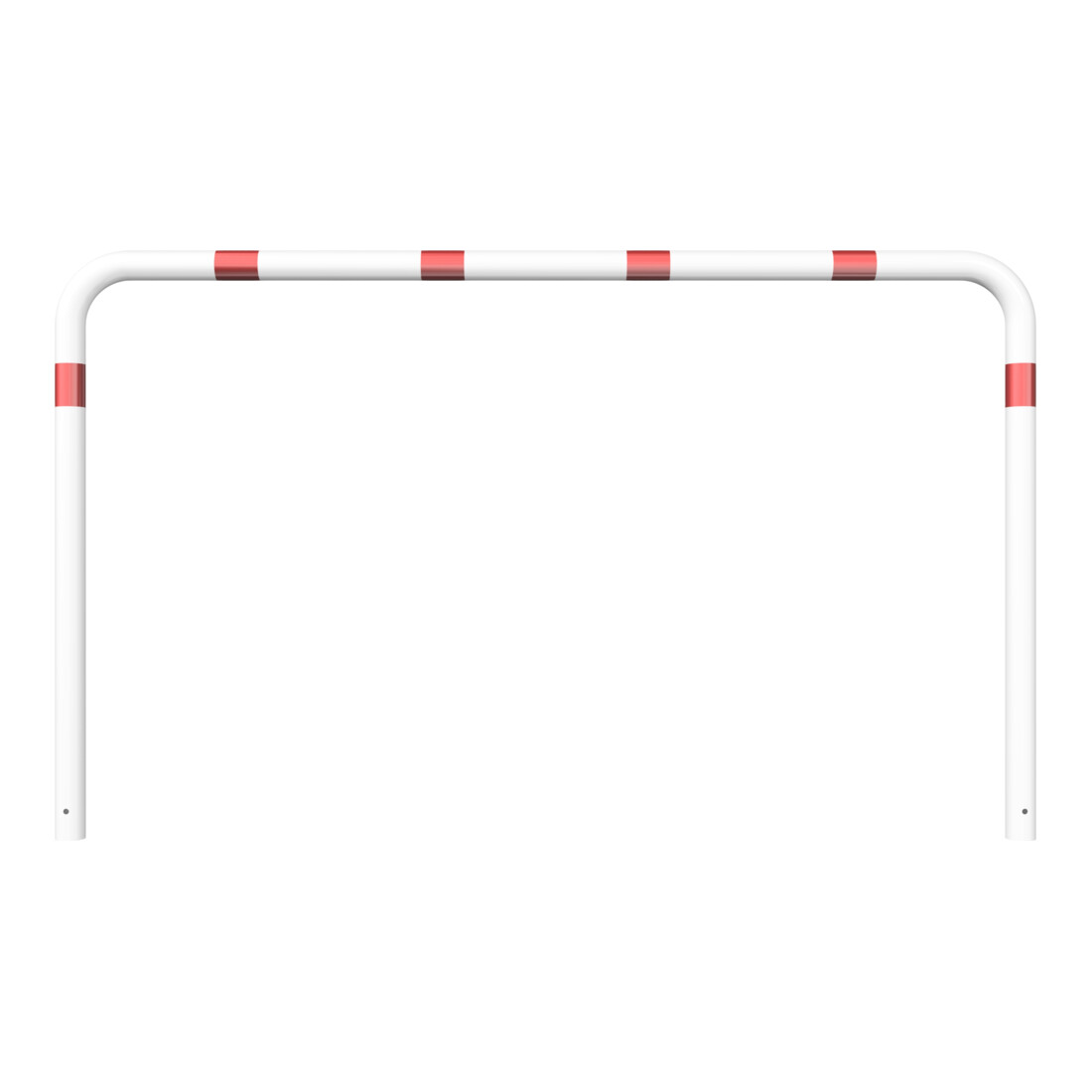 Schake Abweisebügel aus Stahlrohr Ø76mm Breite: 2500mm, Höhe: 1500 mm ohne Querholm, weiß / rot