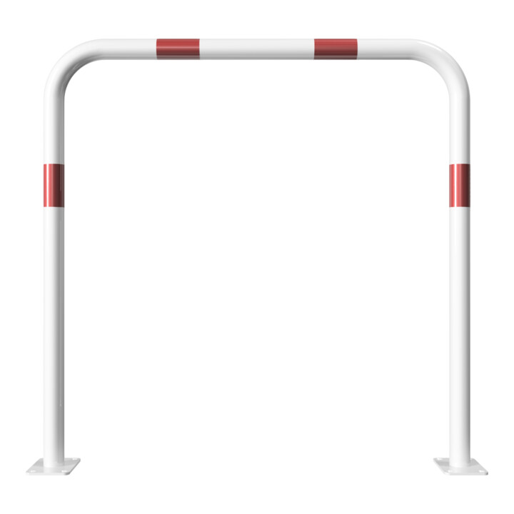 Schake Abweisebügel aus Stahlrohr Ø 48 x 2,5 mm Breite: 1000 mm, Höhe: 1000 mm ohne Querholm, beschichtet, zum Aufdübeln
