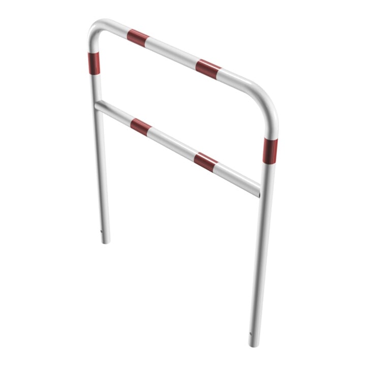 Schake Abweisebügel aus Stahlrohr Ø 48 x 2,5 mm Breite: 1000 mm, Höhe: 1200 mm + Querholm, beschichtet, zum Einbetonieren