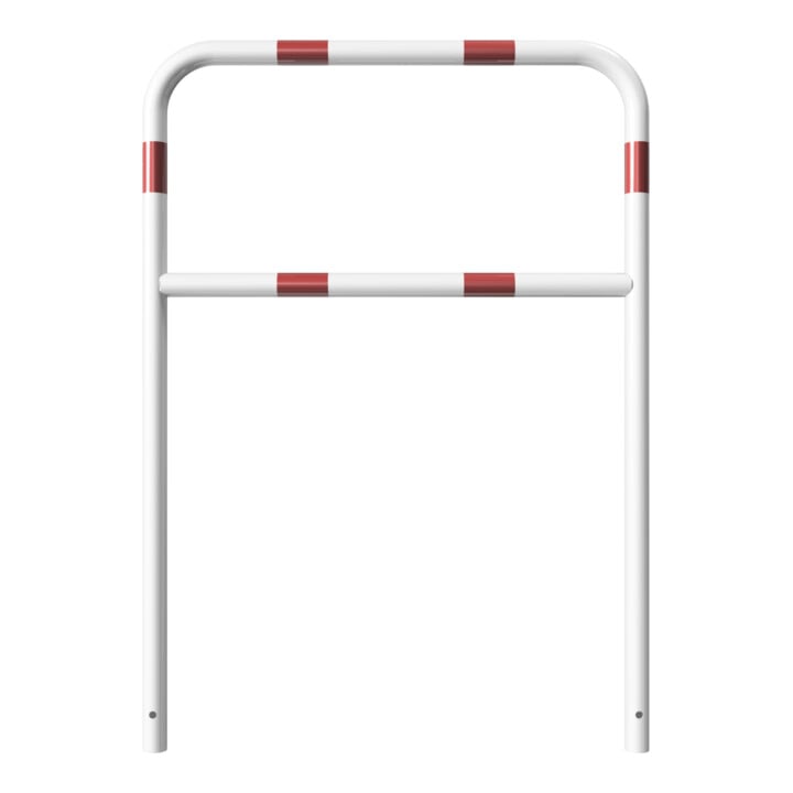 Schake Abweisebügel aus Stahlrohr Ø 48 x 2,5 mm Breite: 1000 mm, Höhe: 1400 mm + Querholm, beschichtet, zum Einbetonieren