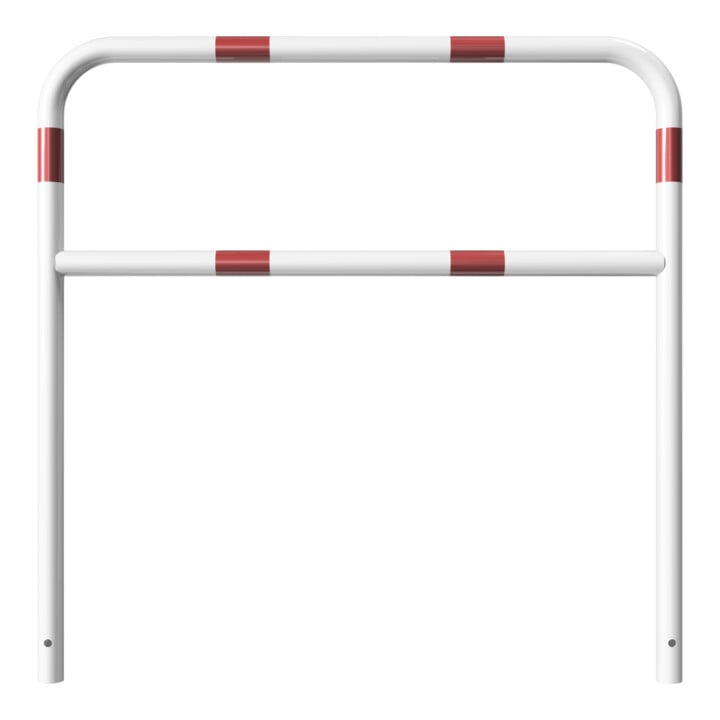 Schake Abweisebügel aus Stahlrohr Ø 48 x 2,5 mm Breite: 1200 mm, Höhe: 1200 mm + Querholm, beschichtet, zum Einbetonieren