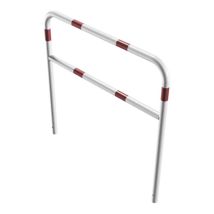 Schake Abweisebügel aus Stahlrohr Ø 48 x 2,5 mm Breite: 1200 mm, Höhe: 1200 mm + Querholm, beschichtet, zum Einbetonieren