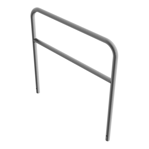 Schake Abweisebügel aus Stahlrohr Ø 48 x 2,5 mm Breite: 1200 mm, Höhe: 1200 mm + Querholm, zum Einbetonieren