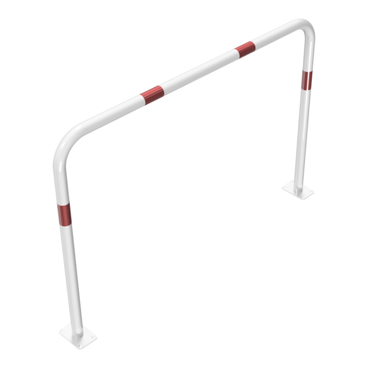 Schake Abweisebügel aus Stahlrohr Ø 48 x 2,5 mm Breite: 1500 mm, Höhe: 1000 mm ohne Querholm, beschichtet, zum Aufdübeln