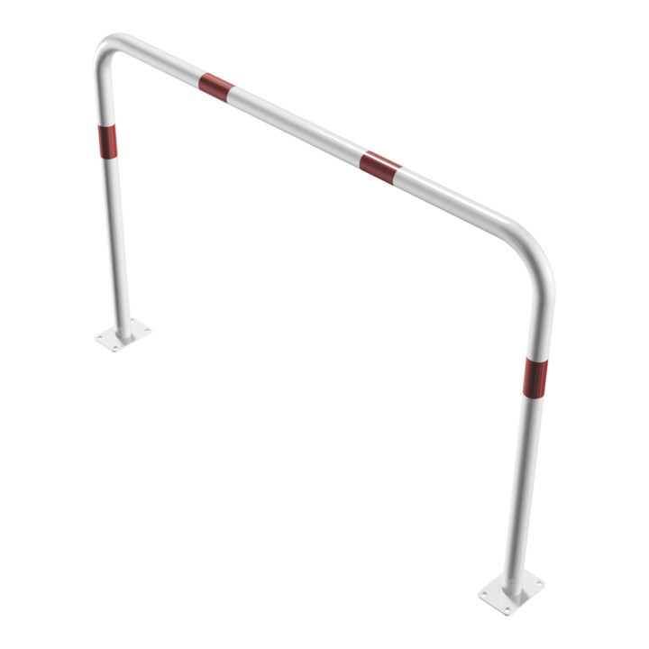 Schake Abweisebügel aus Stahlrohr Ø 48 x 2,5 mm Breite: 1500 mm, Höhe: 1000 mm ohne Querholm, beschichtet, zum Aufdübeln