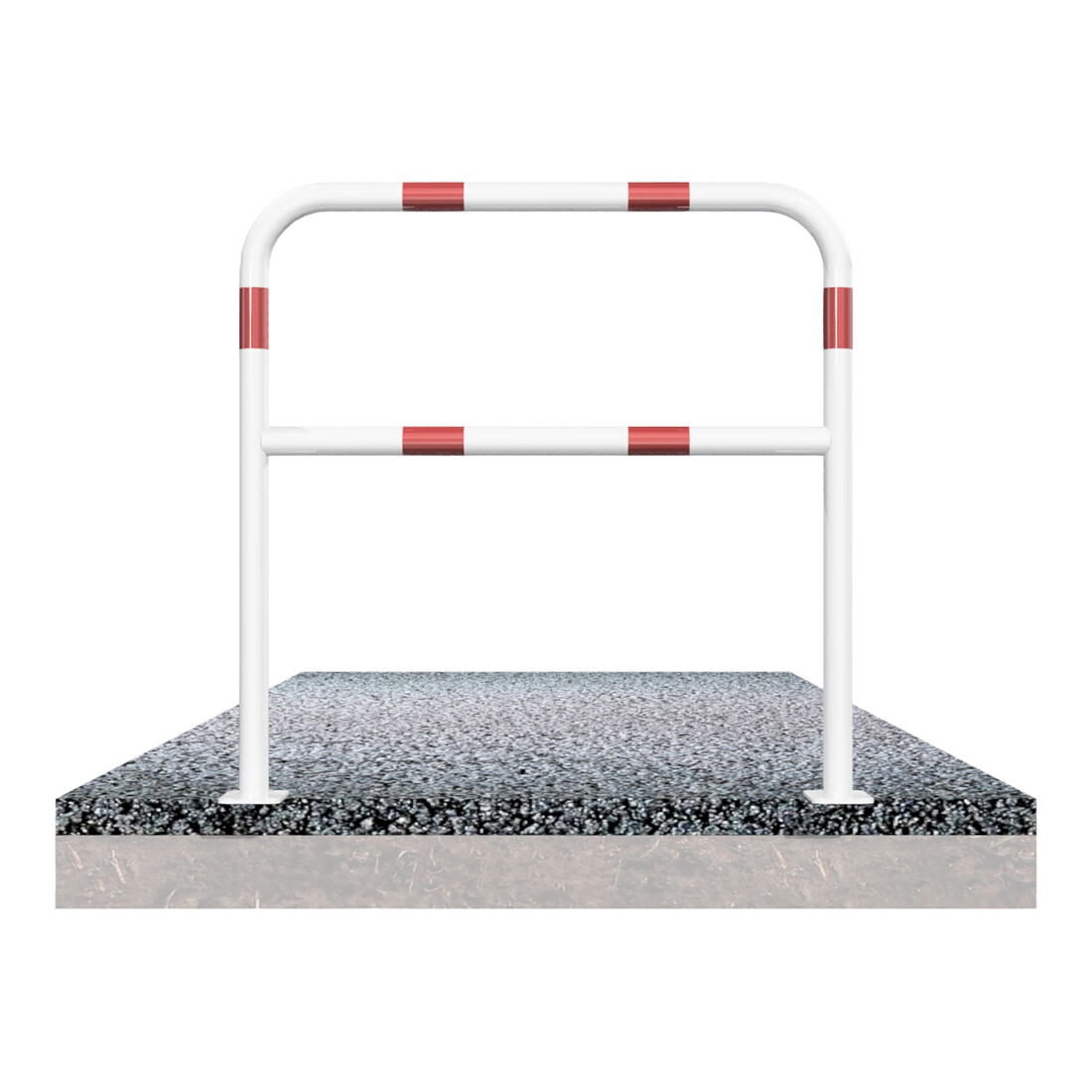 Schake Abweisebügel aus Stahlrohr Ø 48 x 2,5 mm Breite: 1500 mm, Höhe: 1000 mm + Querholm, beschichtet, zum Aufdübeln