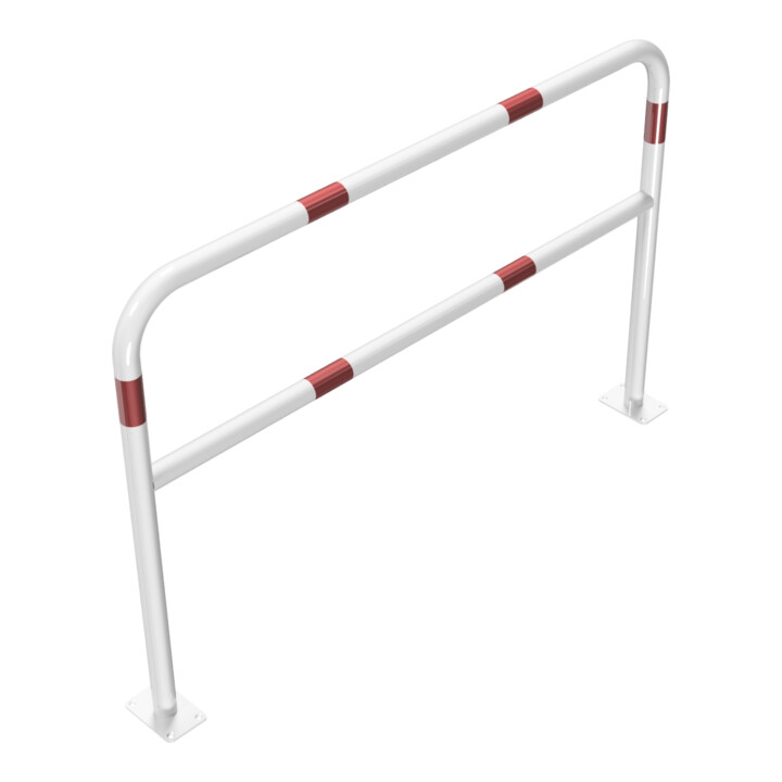 Schake Abweisebügel aus Stahlrohr Ø 48 x 2,5 mm Breite: 1500 mm, Höhe: 1000 mm + Querholm, beschichtet, zum Aufdübeln