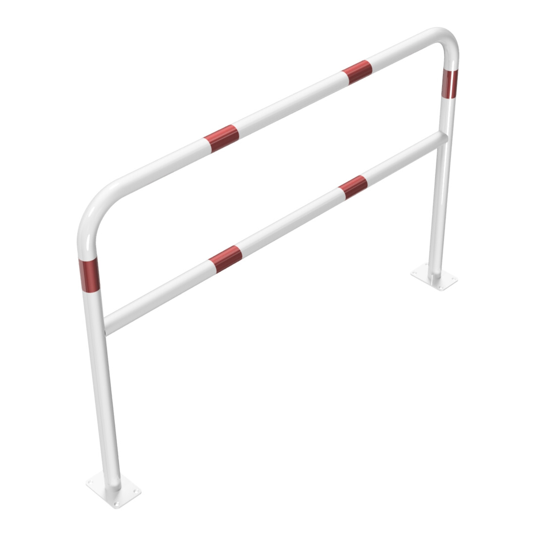 Schake Abweisebügel aus Stahlrohr Ø 48 x 2,5 mm Breite: 1500 mm, Höhe: 1000 mm + Querholm, beschichtet, zum Aufdübeln