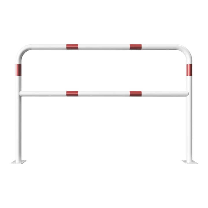 Schake Abweisebügel aus Stahlrohr Ø 48 x 2,5 mm Breite: 1500 mm, Höhe: 1000 mm + Querholm, beschichtet, zum Aufdübeln