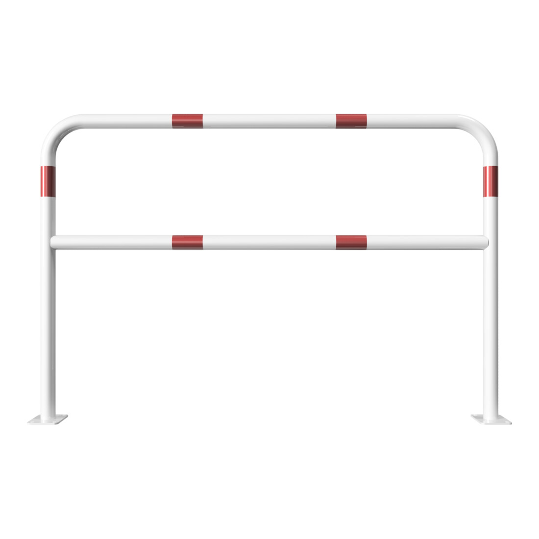 Schake Abweisebügel aus Stahlrohr Ø 48 x 2,5 mm Breite: 1500 mm, Höhe: 1000 mm + Querholm, beschichtet, zum Aufdübeln