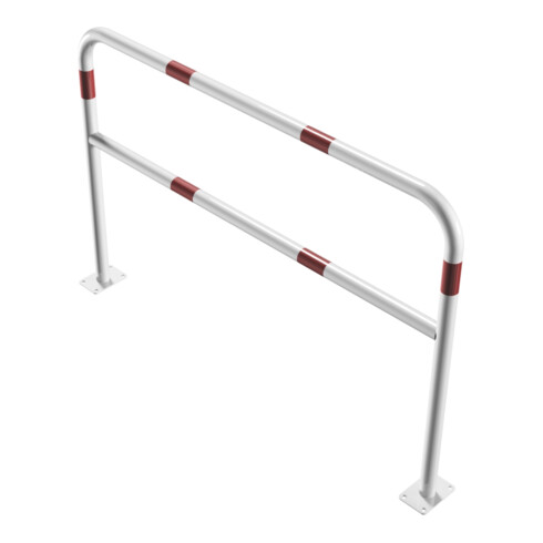Schake Abweisebügel aus Stahlrohr Ø 48 x 2,5 mm Breite: 1500 mm, Höhe: 1000 mm + Querholm, beschichtet, zum Aufdübeln