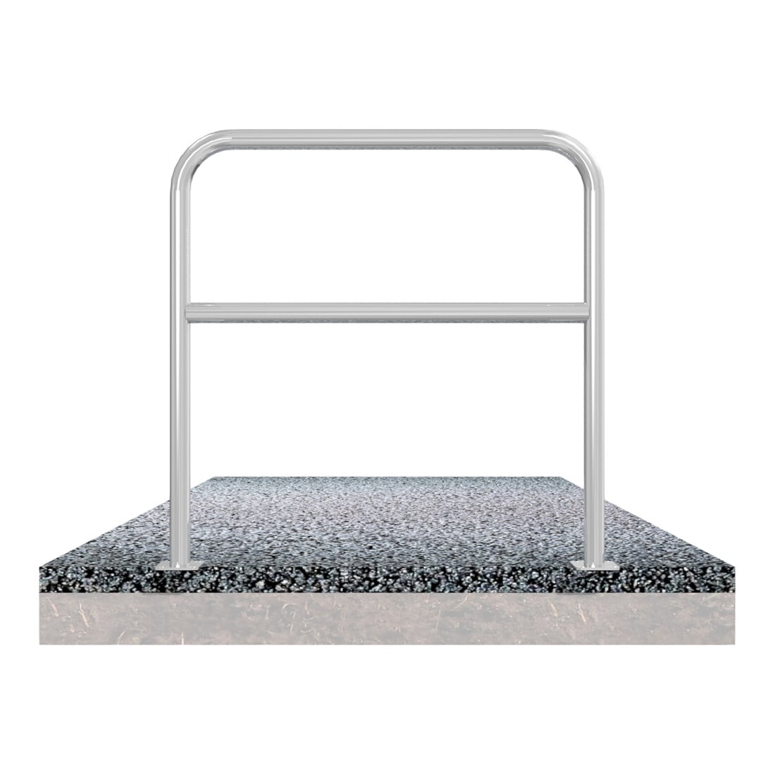 Schake Abweisebügel aus Stahlrohr Ø 48 x 2,5 mm Breite: 1500 mm, Höhe: 1000 mm + Querholm, zum Aufdübeln