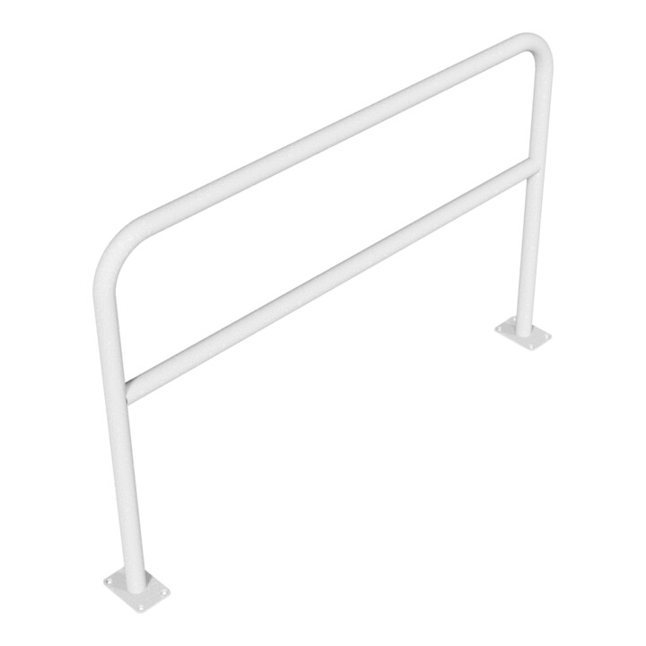 Schake Abweisebügel aus Stahlrohr Ø 48 x 2,5 mm Breite: 1500 mm, Höhe: 1000 mm + Querholm, zum Aufdübeln