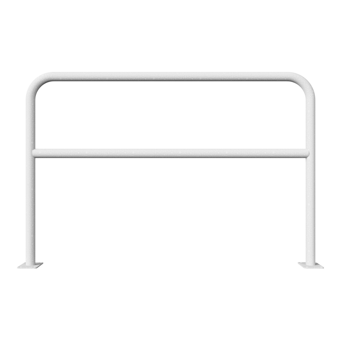 Schake Abweisebügel aus Stahlrohr Ø 48 x 2,5 mm Breite: 1500 mm, Höhe: 1000 mm + Querholm, zum Aufdübeln