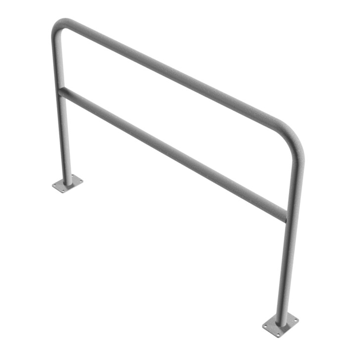 Schake Abweisebügel aus Stahlrohr Ø 48 x 2,5 mm Breite: 1500 mm, Höhe: 1000 mm + Querholm, zum Aufdübeln