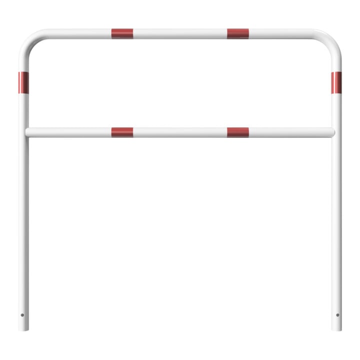Schake Abweisebügel aus Stahlrohr Ø 48 x 2,5 mm Breite: 1500 mm, Höhe: 1400 mm + Querholm, beschichtet, zum Einbetonieren