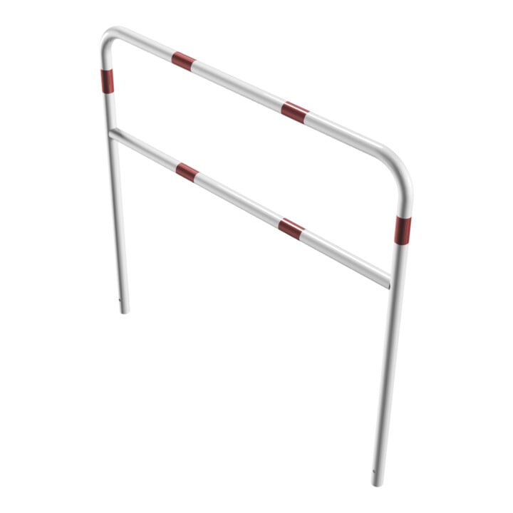 Schake Abweisebügel aus Stahlrohr Ø 48 x 2,5 mm Breite: 1500 mm, Höhe: 1400 mm + Querholm, beschichtet, zum Einbetonieren