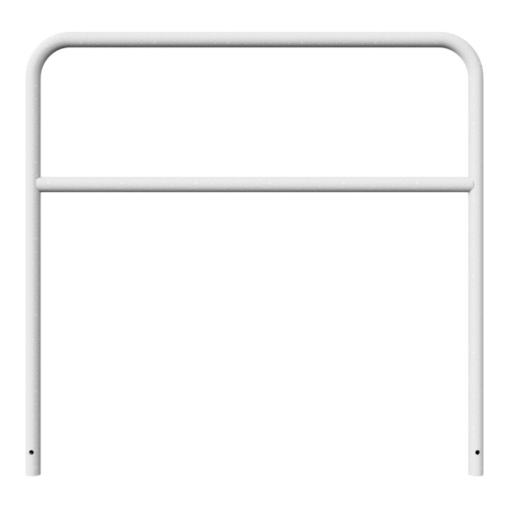 Schake Abweisebügel aus Stahlrohr Ø 48 x 2,5 mm Breite: 1500 mm, Höhe: 1400 mm + Querholm, zum Einbetonieren