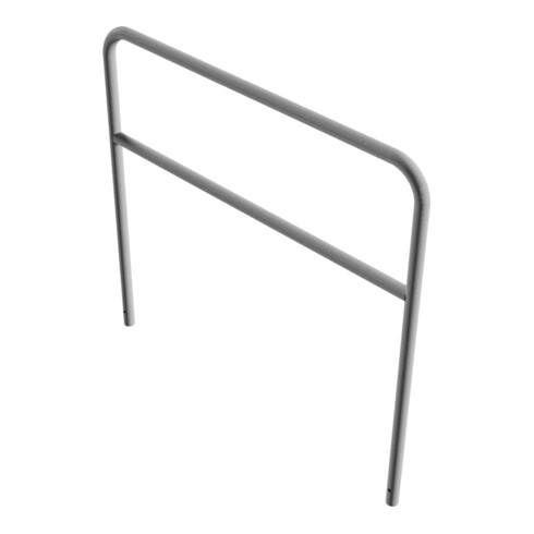 Schake Abweisebügel aus Stahlrohr Ø 48 x 2,5 mm Breite: 1500 mm, Höhe: 1400 mm + Querholm, zum Einbetonieren