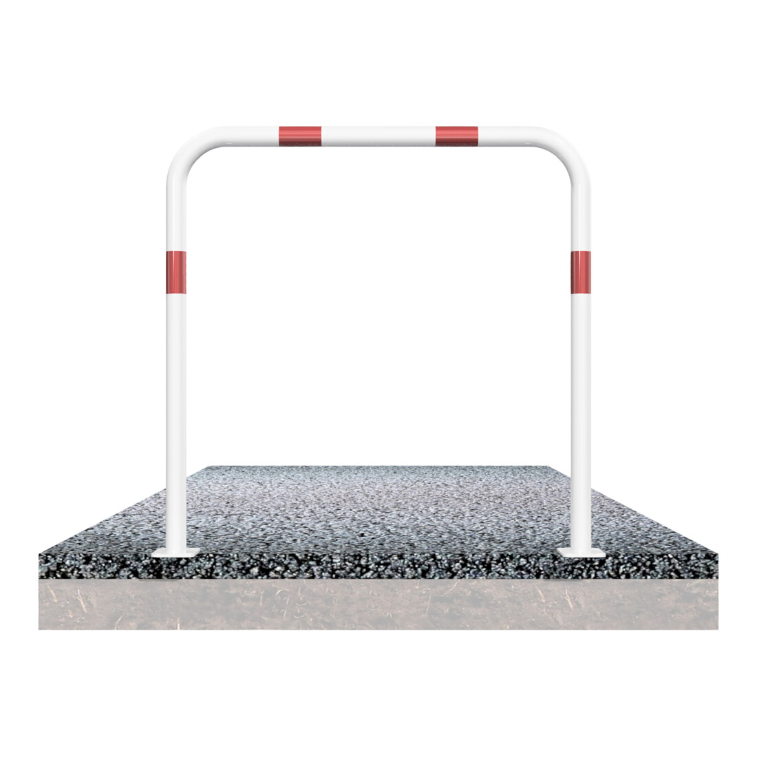 Schake Abweisebügel aus Stahlrohr Ø 48 x 2,5 mm Breite: 2000 mm, Höhe: 1000 mm ohne Querholm, beschichtet, zum Aufdübeln