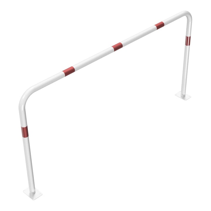 Schake Abweisebügel aus Stahlrohr Ø 48 x 2,5 mm Breite: 2000 mm, Höhe: 1000 mm ohne Querholm, beschichtet, zum Aufdübeln
