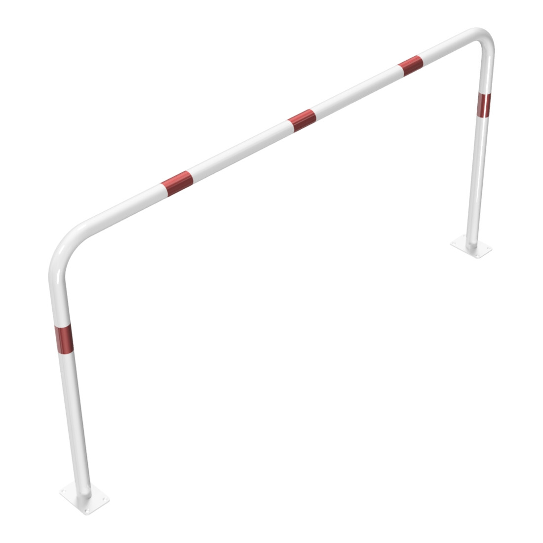 Schake Abweisebügel aus Stahlrohr Ø 48 x 2,5 mm Breite: 2000 mm, Höhe: 1000 mm ohne Querholm, beschichtet, zum Aufdübeln