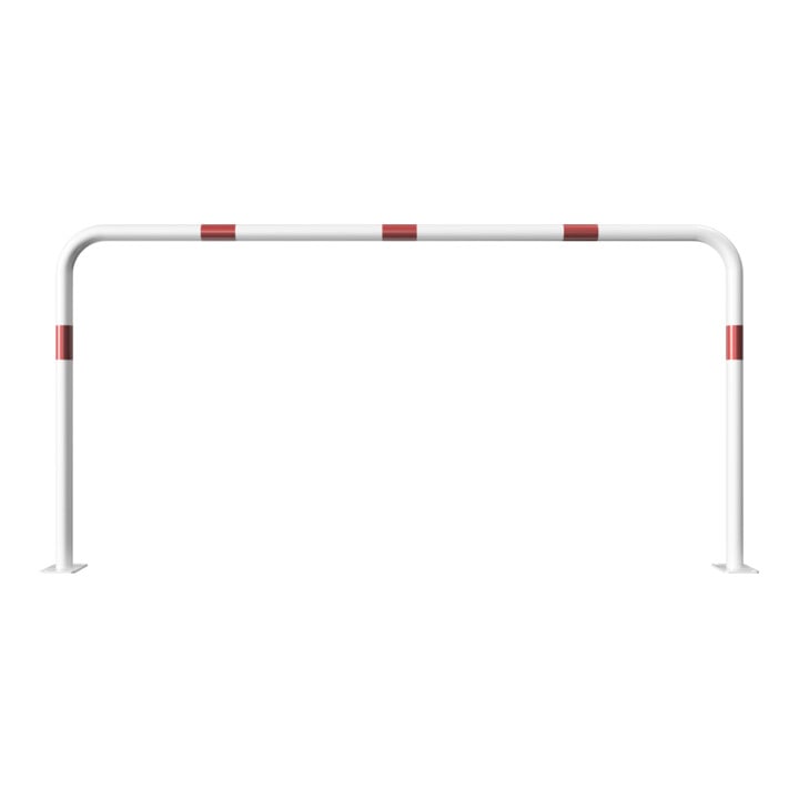 Schake Abweisebügel aus Stahlrohr Ø 48 x 2,5 mm Breite: 2000 mm, Höhe: 1000 mm ohne Querholm, beschichtet, zum Aufdübeln