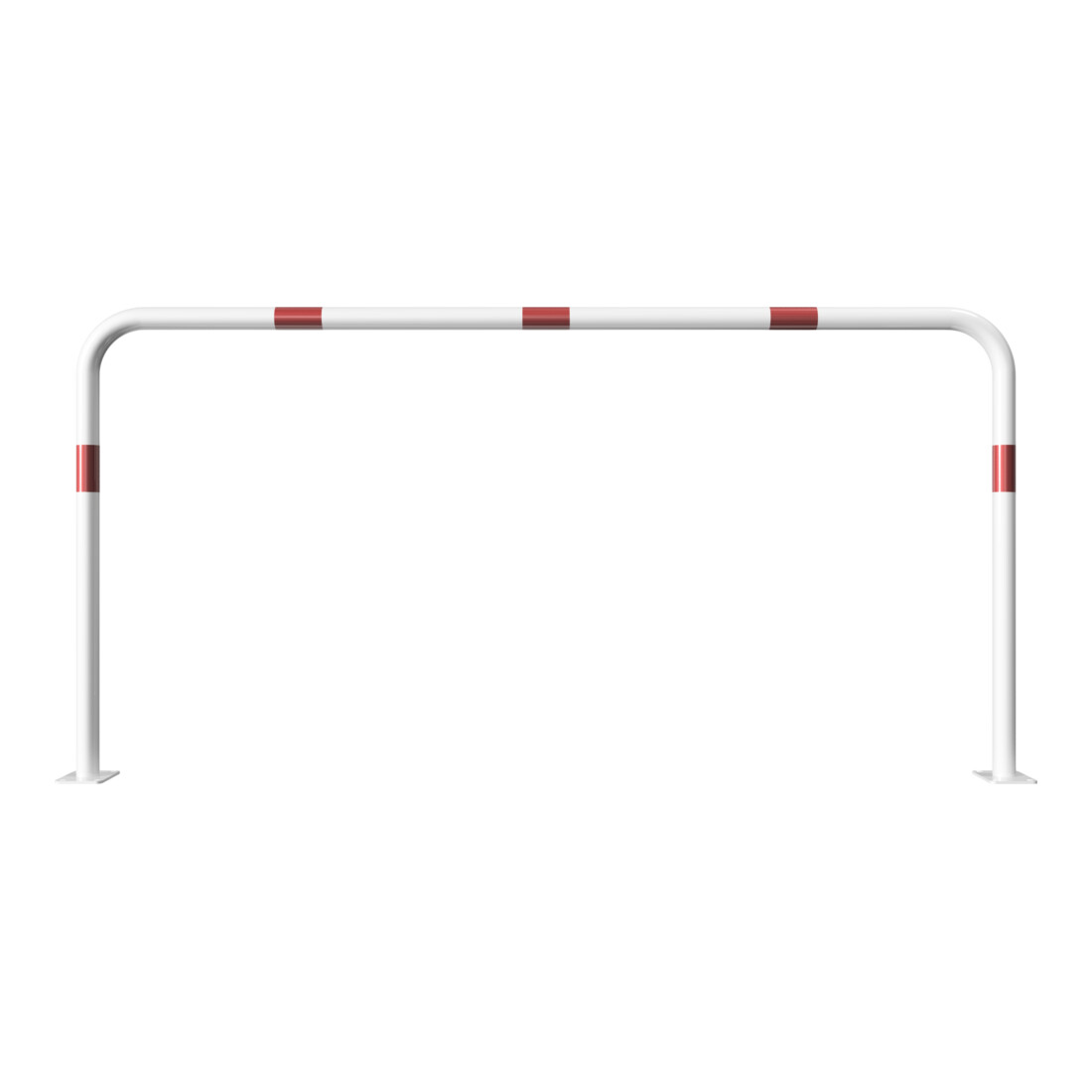 Schake Abweisebügel aus Stahlrohr Ø 48 x 2,5 mm Breite: 2000 mm, Höhe: 1000 mm ohne Querholm, beschichtet, zum Aufdübeln