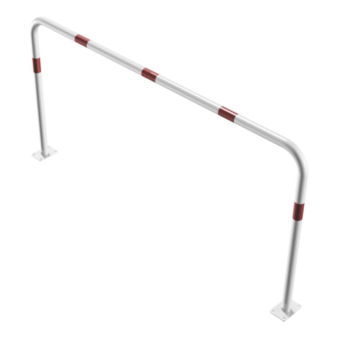 Schake Abweisebügel aus Stahlrohr Ø 48 x 2,5 mm Breite: 2000 mm, Höhe: 1000 mm ohne Querholm, beschichtet, zum Aufdübeln