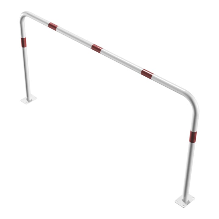 Schake Abweisebügel aus Stahlrohr Ø 48 x 2,5 mm Breite: 2000 mm, Höhe: 1000 mm ohne Querholm, beschichtet, zum Aufdübeln