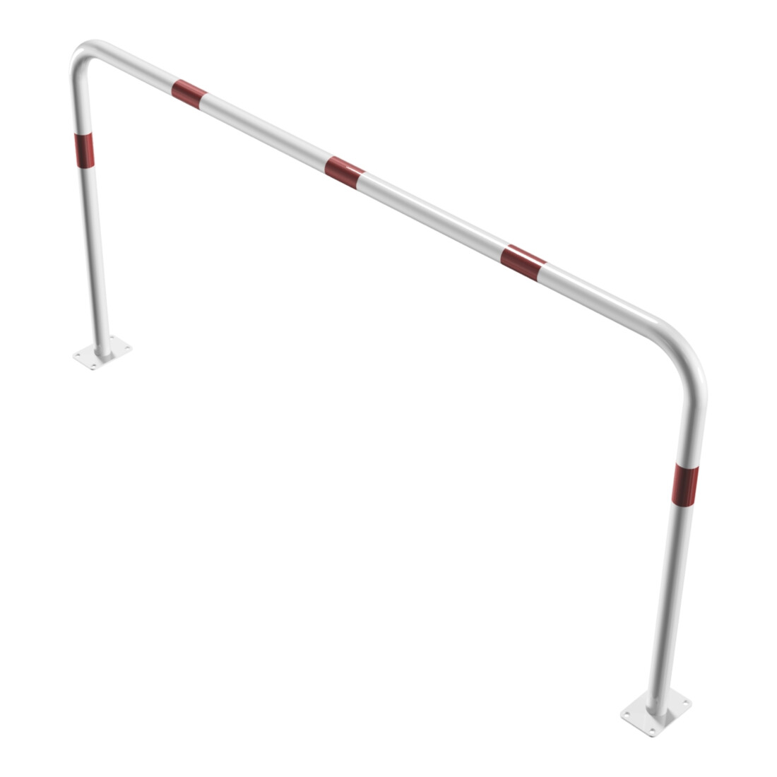 Schake Abweisebügel aus Stahlrohr Ø 48 x 2,5 mm Breite: 2000 mm, Höhe: 1000 mm ohne Querholm, beschichtet, zum Aufdübeln