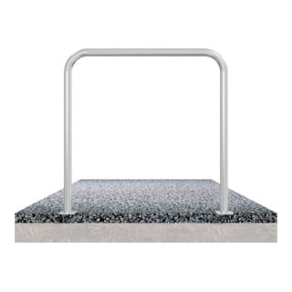 Schake Abweisebügel aus Stahlrohr Ø 48 x 2,5 mm Breite: 2000 mm, Höhe: 1000 mm ohne Querholm, zum Aufdübeln