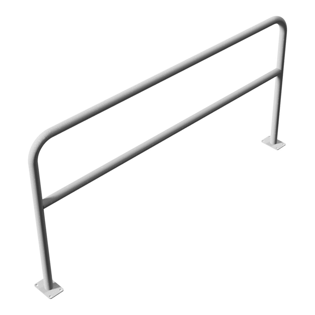 Schake Abweisebügel aus Stahlrohr Ø 48 x 2,5 mm Breite: 2000 mm, Höhe: 1000 mm + Querholm, zum Aufdübeln