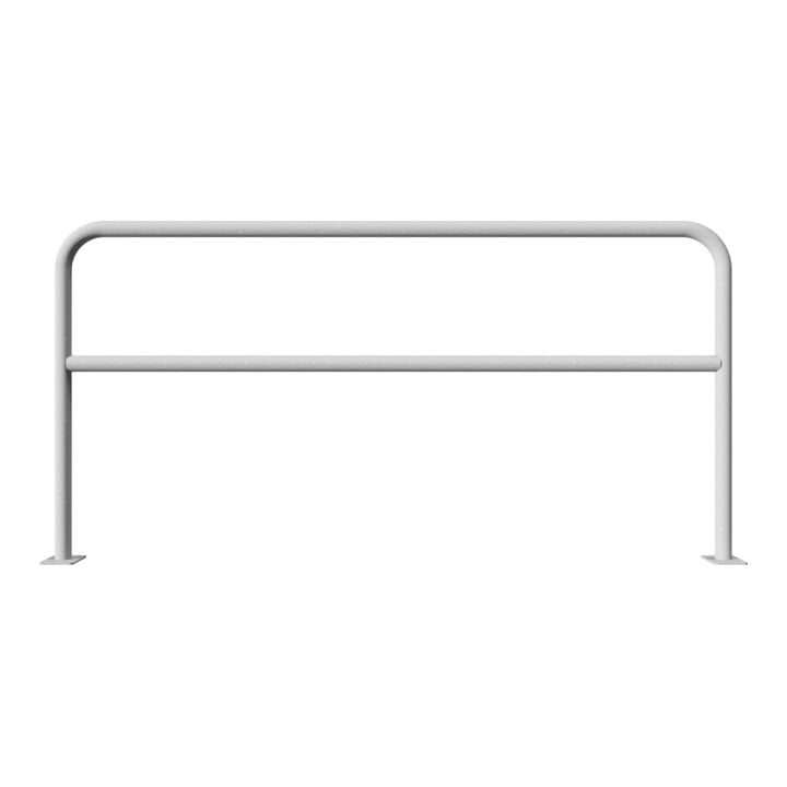 Schake Abweisebügel aus Stahlrohr Ø 48 x 2,5 mm Breite: 2000 mm, Höhe: 1000 mm + Querholm, zum Aufdübeln